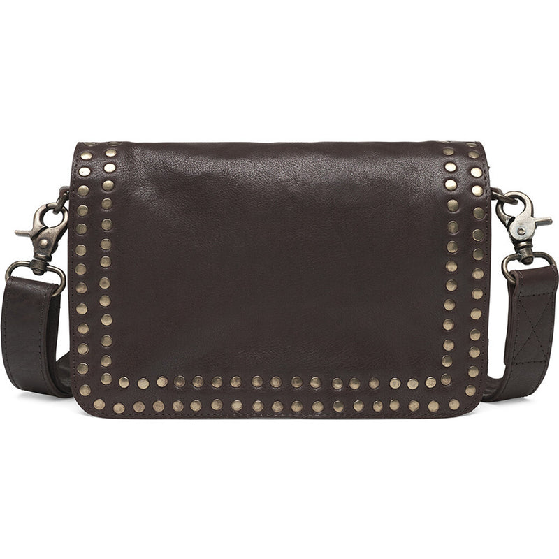 DEPECHE Crossbody taske dekoreret med nitter Cross over 248 Vintage Brown