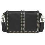 DEPECHE Crossbody taske med broderi Cross over 099 Black (Nero)