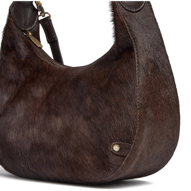 DEPECHE Crossover i hair-on kalveskind Cross over 161 Dark brown