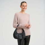 DEPECHE Crossover skindtaske med perforeret mønster Cross over 099 Black