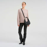 DEPECHE Crossover skindtaske med perforeret mønster Cross over 099 Black