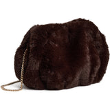 DEPECHE Crossover taske i blød faux fur Cross over 161 Dark brown