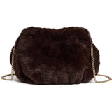 DEPECHE Crossover taske i blød faux fur Cross over 161 Dark brown