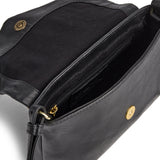 DEPECHE Crossover taske i skind med gulddetaljer Cross over 099 Black (Nero)