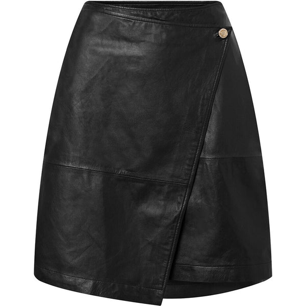 Depeche leather wear Deah a-snit skindnederdel Skirts 099 Black (Nero)