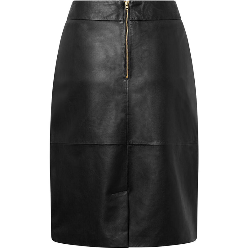 Depeche leather wear Doreen knælang skindnederdel Skirts 099 Black (Nero)