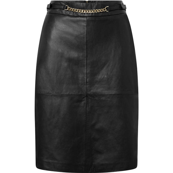 Depeche leather wear Doreen knælang skindnederdel Skirts 099 Black (Nero)