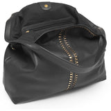 DEPECHE Eksklusiv læder shopper med broderi Shopper 099 Black (Nero)