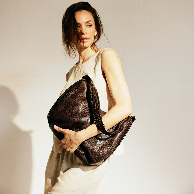 DEPECHE Eksklusiv skuldertaske Shoulderbag / Handbag 161 Dark brown