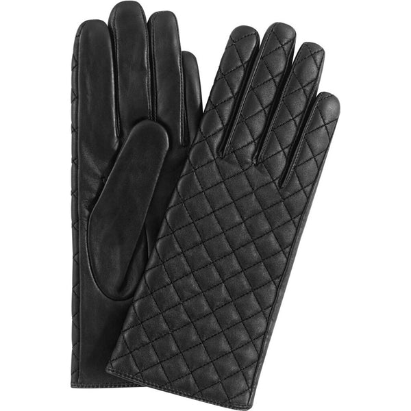 DEPECHE Elegant læderhandske dekoreret med mønster Gloves 099 Black (Nero)