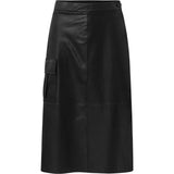 Depeche leather wear ElissaDEP Underknee Skindnederdel Skirts 099 Black (Nero)