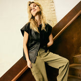 Depeche leather wear Eliza skindvest Vest 099 Black