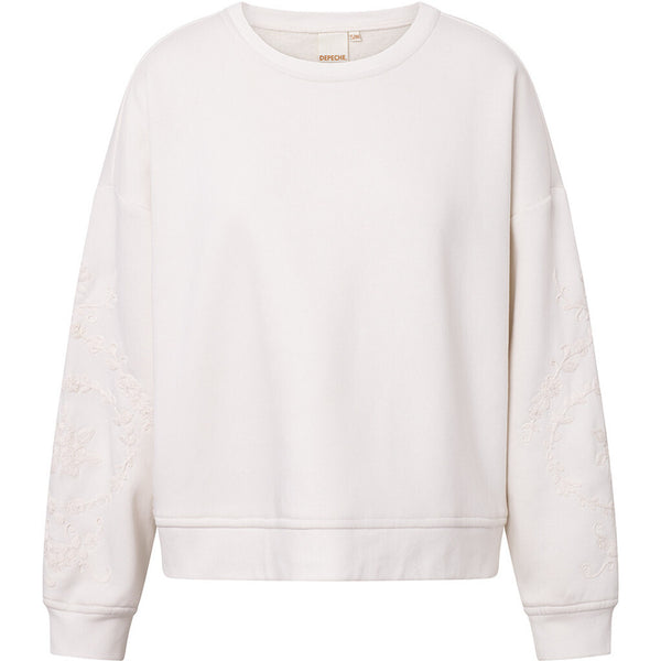 Depeche Clothing Emily sweatshirt med broderi Blouse 230 Off White