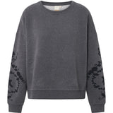 Depeche Clothing Emily sweatshirt med broderi Blouse 282 Grey Melange