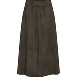 Depeche leather wear Evelyn ruskindsnederdel Skirts 054 Khaki