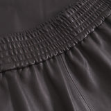 Depeche leather wear Everlyn skindnederdel med elastik i taljen Skirts 008 Chocolate