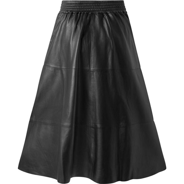 Depeche leather wear Everlyn skindnederdel med elastik i taljen Skirts 099 Black (Nero)