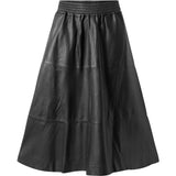 Depeche leather wear Everlyn skindnederdel med elastik i taljen Skirts 099 Black (Nero)