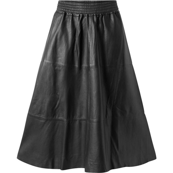 Depeche leather wear Everlyn skindnederdel med elastik i taljen Skirts 099 Black (Nero)