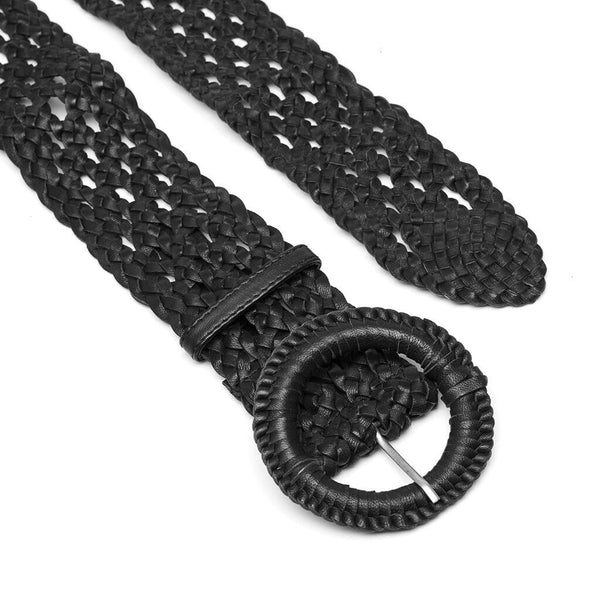 DEPECHE Flettet talje bælte i lækker skindkvalitet Belts 099 Black (Nero)