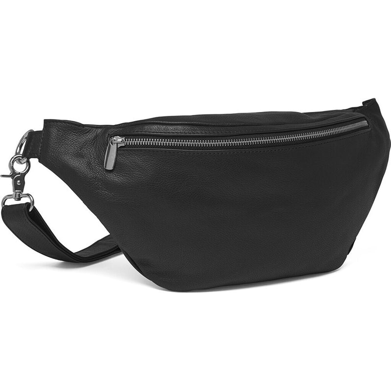 DEPECHE Funktionel og smuk bumbag i skind Bumbag 099 Black (Nero)