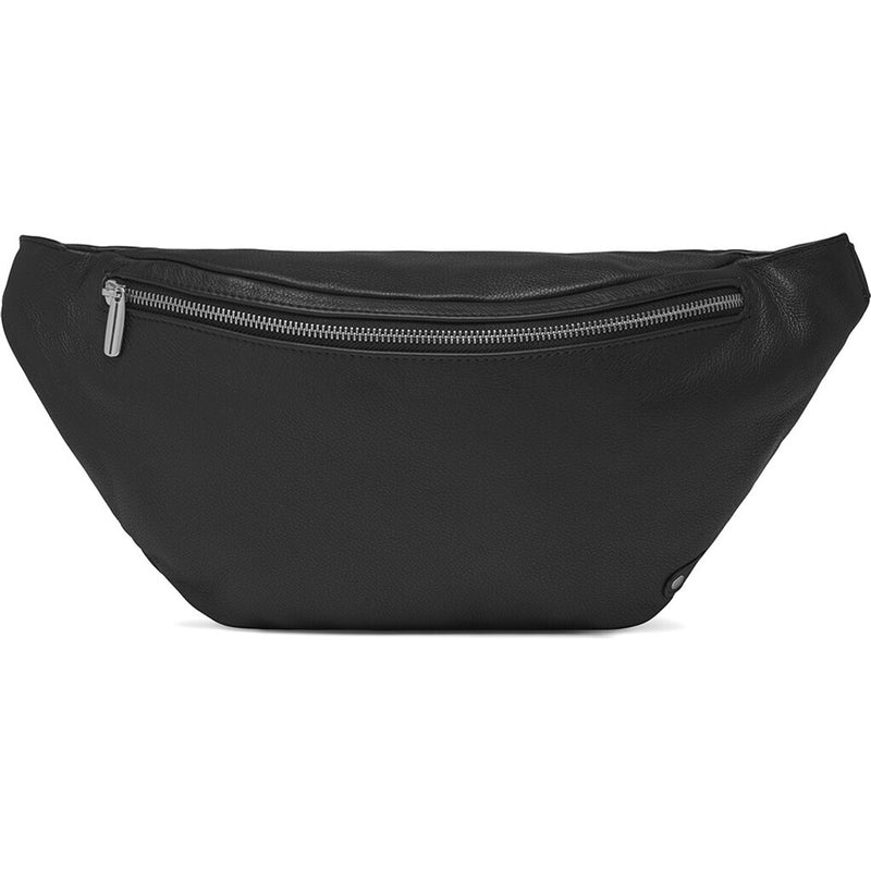 DEPECHE Funktionel og smuk bumbag i skind Bumbag 099 Black (Nero)