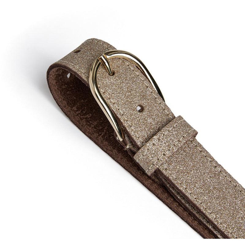 DEPECHE Glitter bælte med diskret spænde Belts 206 Gold Metallic