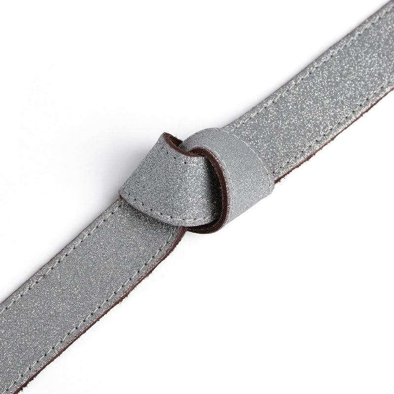 DEPECHE Glitter bælte med diskret spænde Belts 207 Silver Metallic