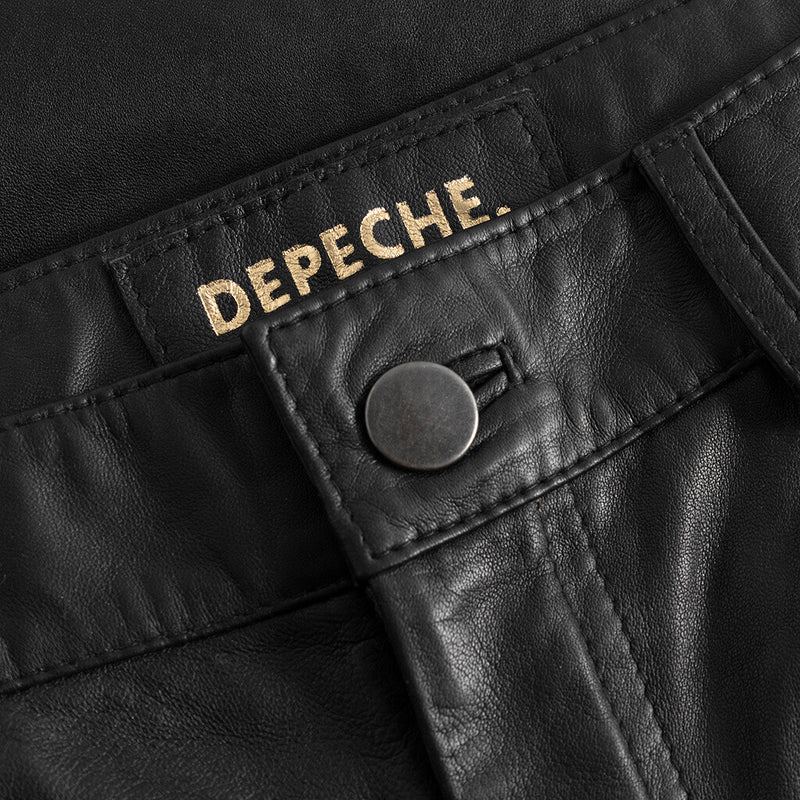 Depeche leather wear HW Regular fitting Boa læderbukser Pants 099 Black (Nero)