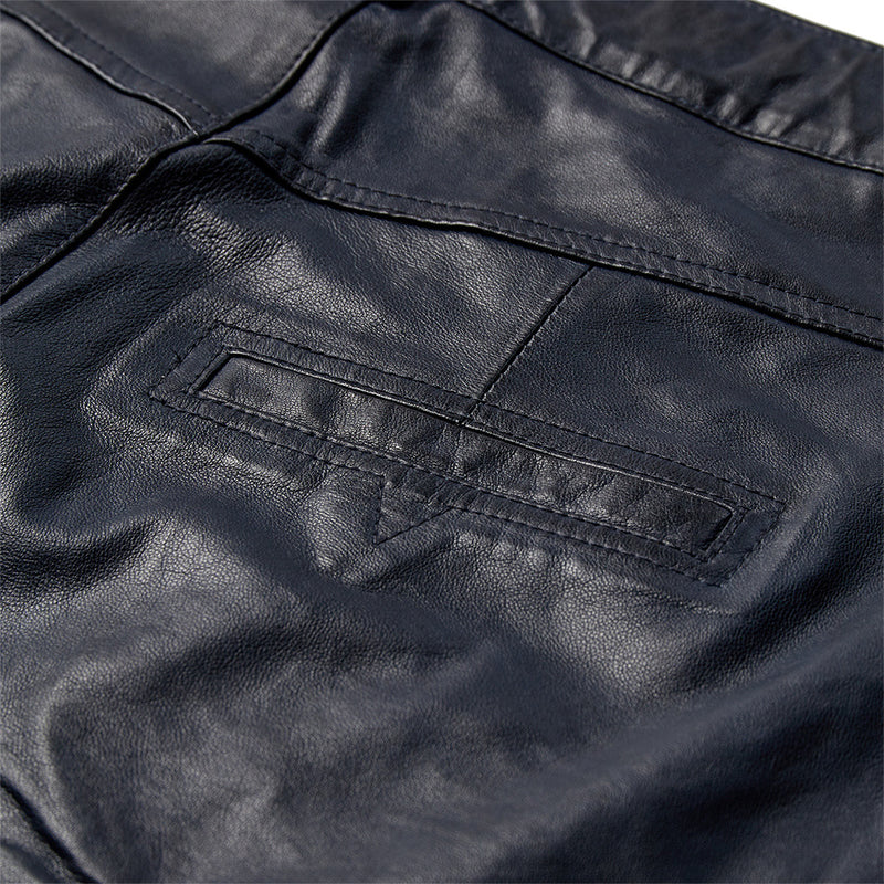 Depeche leather wear HW Regular fitting Boa læderbukser Pants 285 Midnight Blue