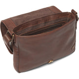 DEPECHE Håndflettede crossbody lædertaske Cross over 263 Choco brown