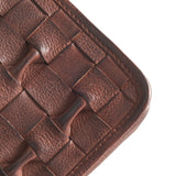 DEPECHE Håndflettede crossbody lædertaske Cross over 263 Choco brown