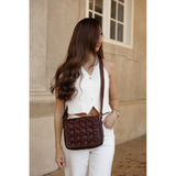 DEPECHE Håndflettede crossbody lædertaske Cross over 263 Choco brown