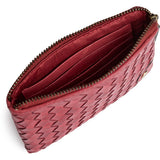 DEPECHE Håndflettet pung i kalveskind Purse / Credit card holder 043 Red