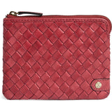 DEPECHE Håndflettet pung i kalveskind Purse / Credit card holder 043 Red