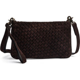 DEPECHE Håndflettet ruskinds-clutch Small bag / Clutch 008 Chocolate