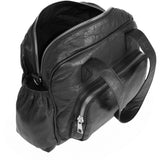 DEPECHE Håndtaske / skuldertaske i lækkert skind Medium bag 099 Black (Nero)