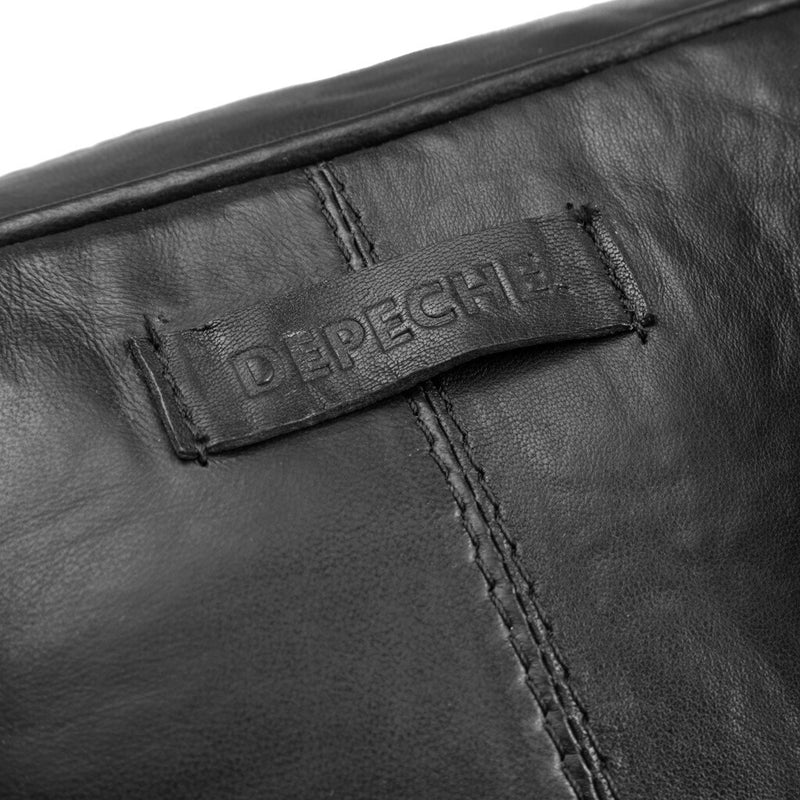 DEPECHE Håndtaske / skuldertaske i lækkert skind Medium bag 099 Black (Nero)