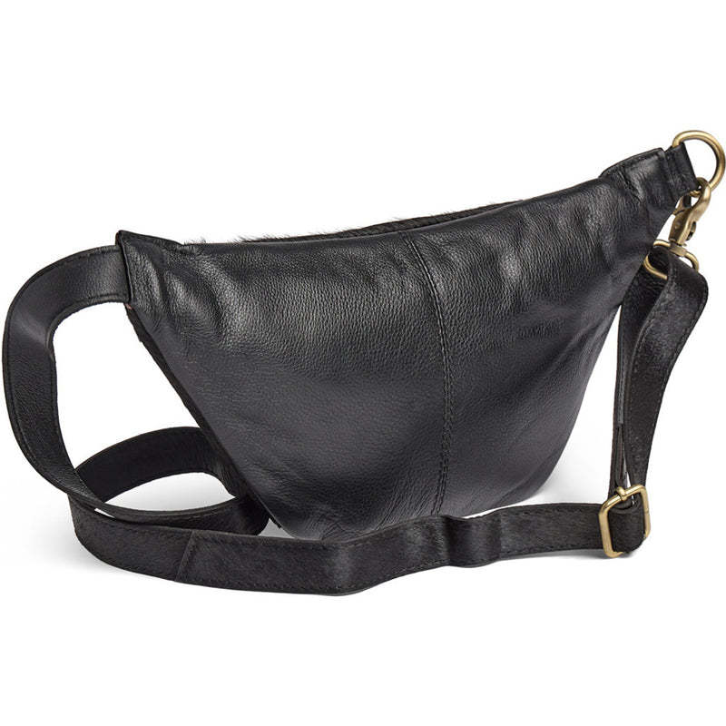 DEPECHE Hair-on læder bumbag Bumbag 095 Jet Black
