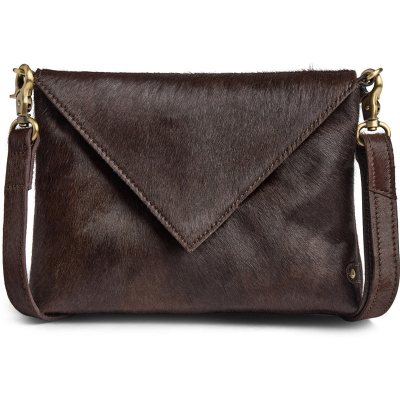 DEPECHE Hair-on skind clutch Clutch 161 Dark brown