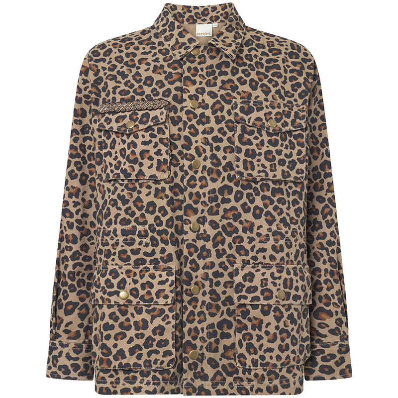 Depeche Clothing Jane jakke dekoreret med et smukt patch Jackets 261 Leopard Printed