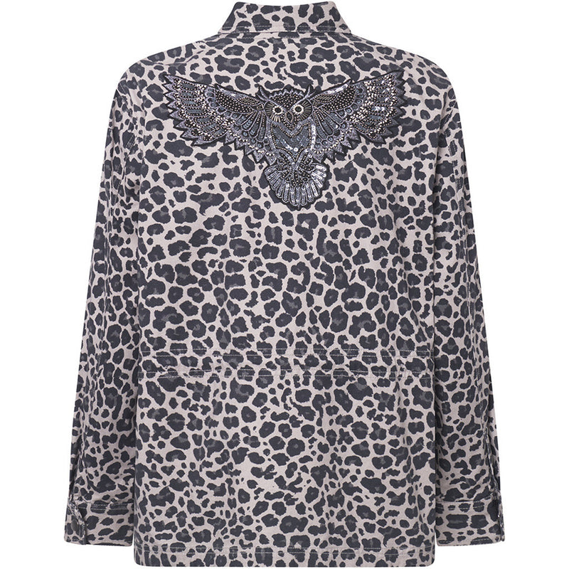 Depeche Clothing Jane jakke dekoreret med et smukt patch Jackets 281 Grey leo print