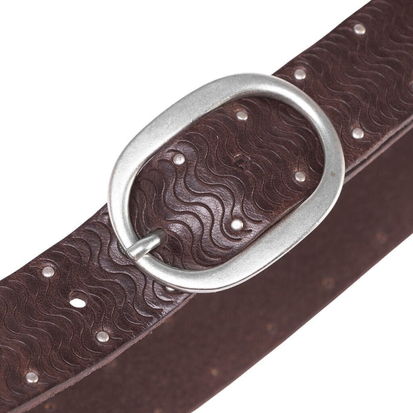 DEPECHE Jeans bælte med nitter Belts 161 Dark brown