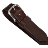 DEPECHE Jeansbælte i skind med hulmønster Belts 161 Dark brown