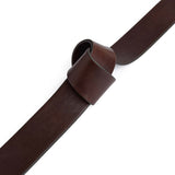 DEPECHE Jeansbælte i skind med hulmønster Belts 161 Dark brown