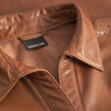 Depeche leather wear Julia kortærmet skindskjorte Shirts 005 Vintage cognac