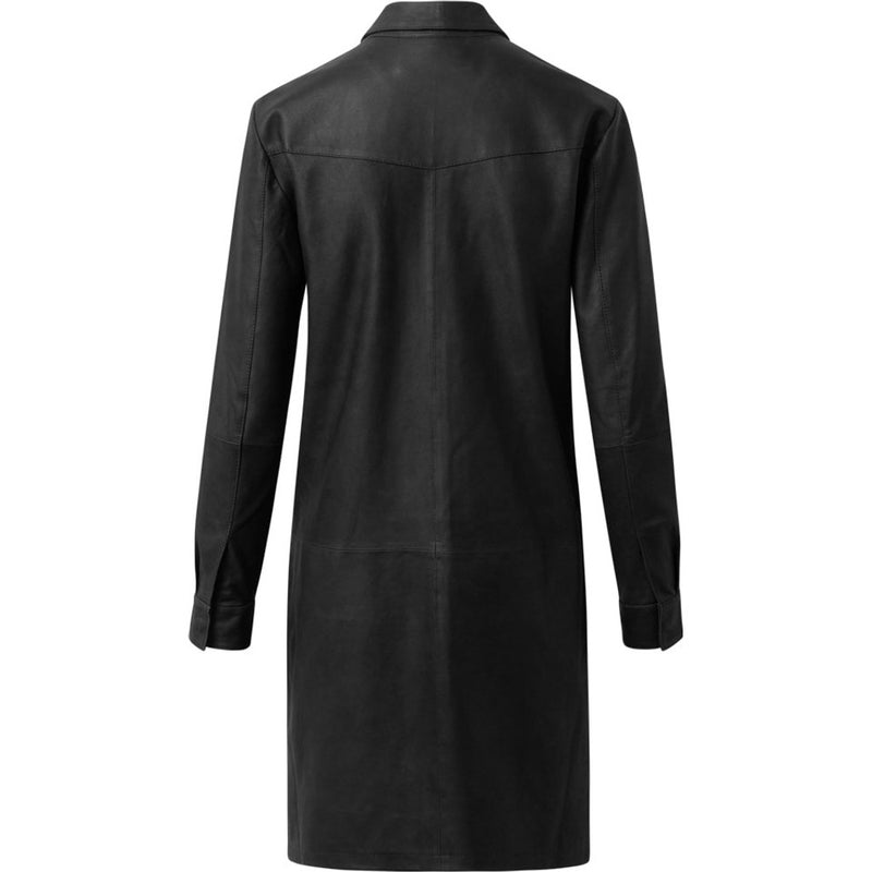 Depeche leather wear Kelly lang læderksjorte Dresses 099 Black (Nero)