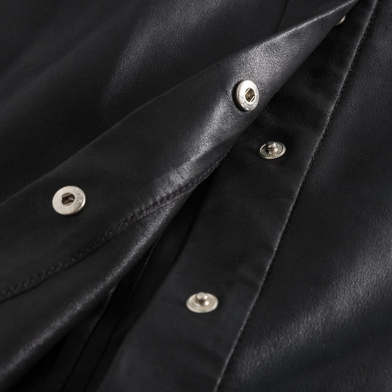 Depeche leather wear Kelly lang læderksjorte Dresses 099 Black (Nero)