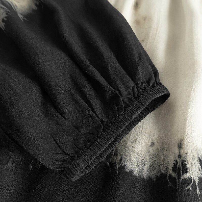 Depeche Clothing Kia bluse i det smukkeste print Blouse 232 Black Printed