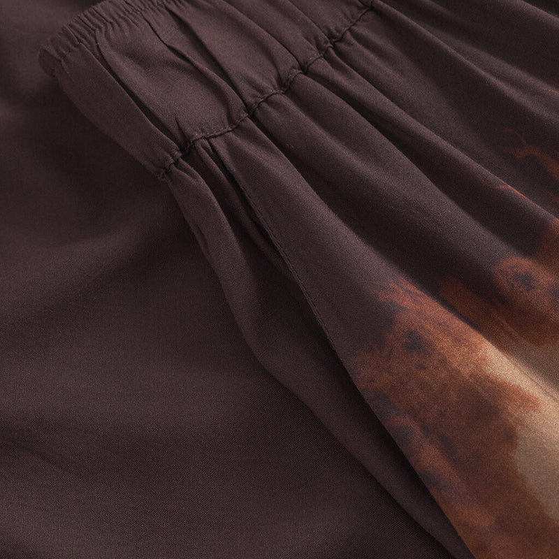 Depeche Clothing Kia bukser i det smukkeste print (RW) Pants 269 Brown Printed